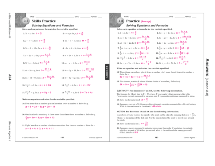 Algebra 1 chapter 7 test answer key