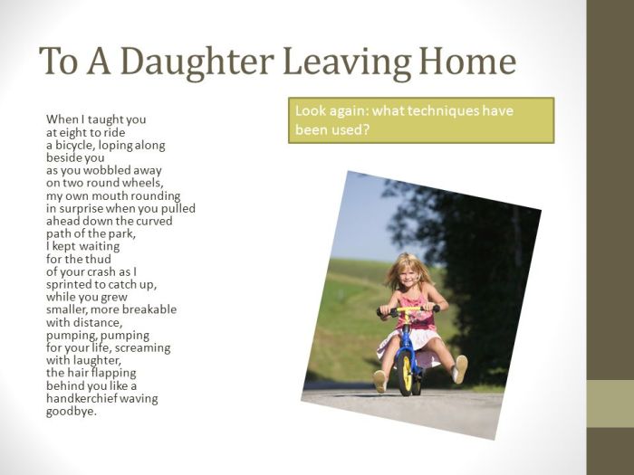 To a daughter leaving home by linda pastan