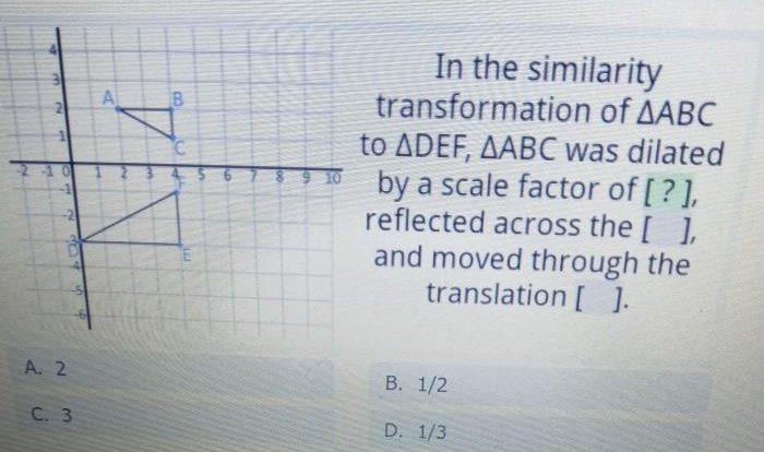 What is the scale factor from abc to def