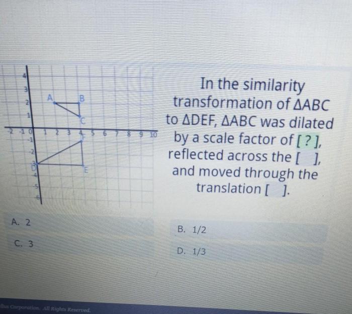 What is the scale factor from abc to def