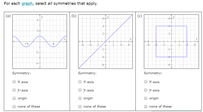 Select all symmetries that apply