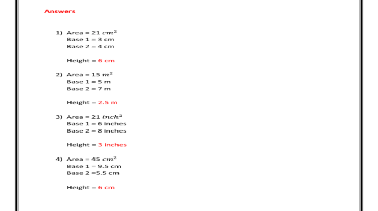 Properties of trapezoids and kites worksheet answer key